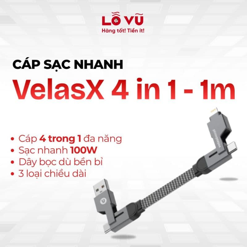 Cáp VelasX 4 in 1 - 1m
