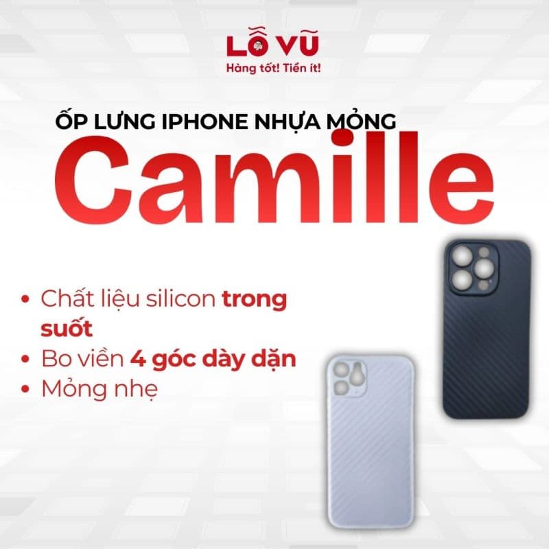 Ốp lưng Iphone nhựa mỏng Camille