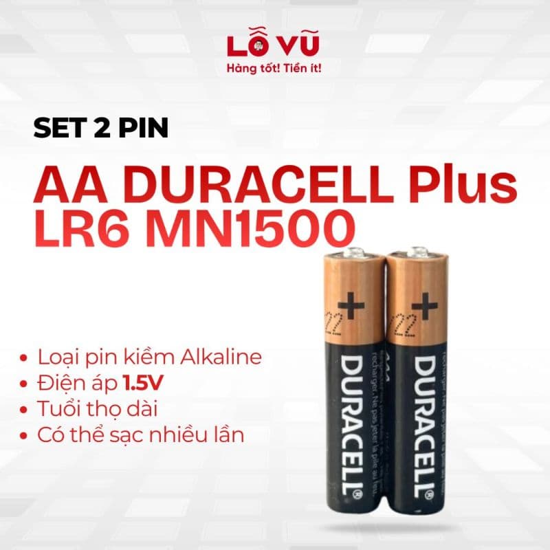 Set 2 pin AA DURACELL Plus LR6 MN1500