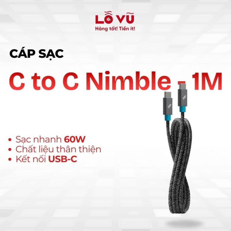 Cáp sạc C to C Nimble - 1M