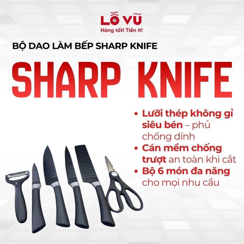 Bộ dao làm bếp 6 món SHARP KNIFE