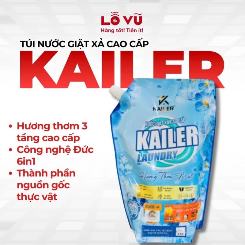 Túi nước giặt xả cao cấp KaiLer 2000ml