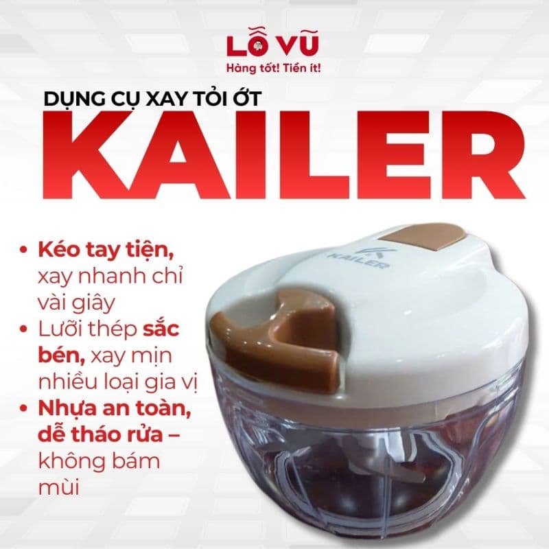 Dụng cụ xay tỏi ớt, nhãn hiệu: Kailer