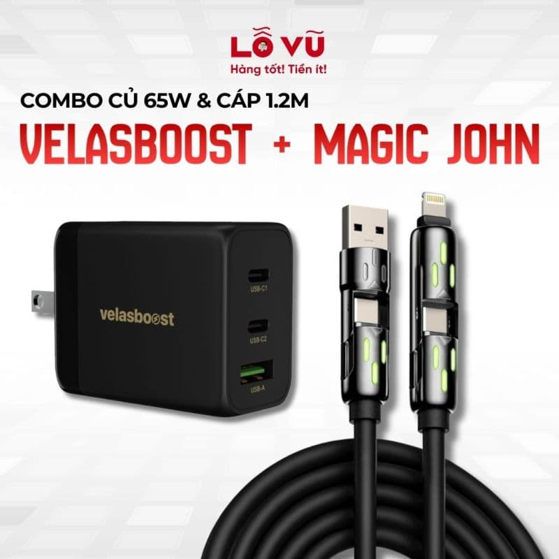 Combo củ Velas 65w + Cáp Magic John 1,2m