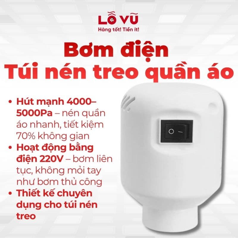 Bơm điện Túi nén treo quần áo