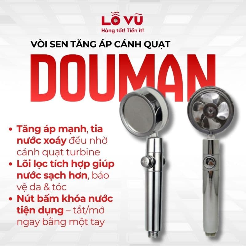 Vòi sen tăng áp cánh quạt DOUMAN