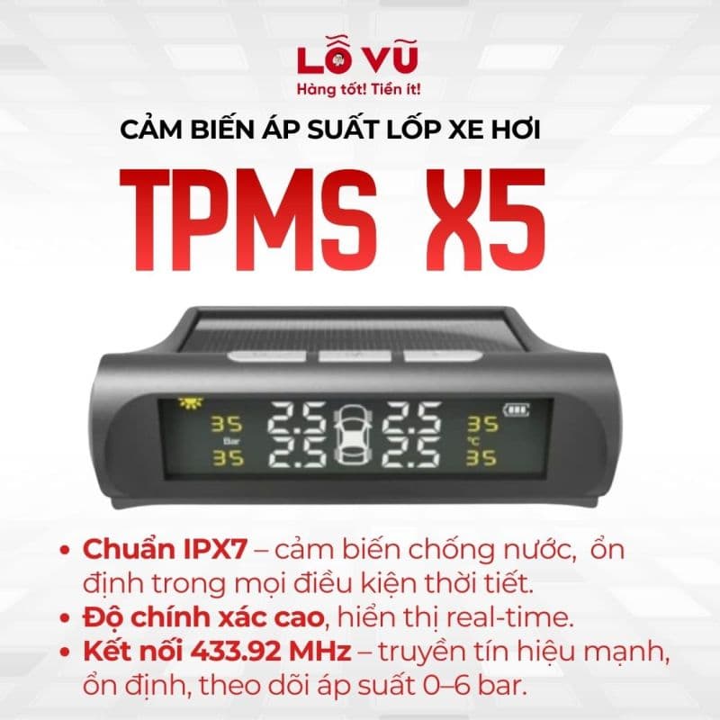 Cảm biến áp suất lốp xe hơi TPMS X5