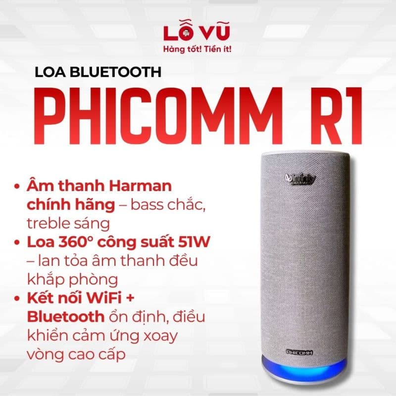 [THANH LÝ] Loa Bluetooth hãng PHICOMM R1 (Infinity by Harman)