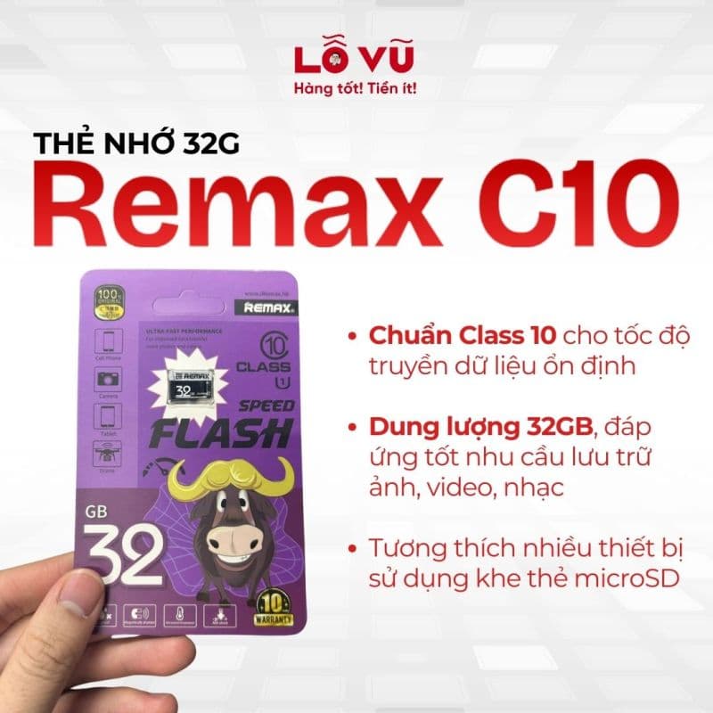 Thẻ nhớ Remax C10 32GB