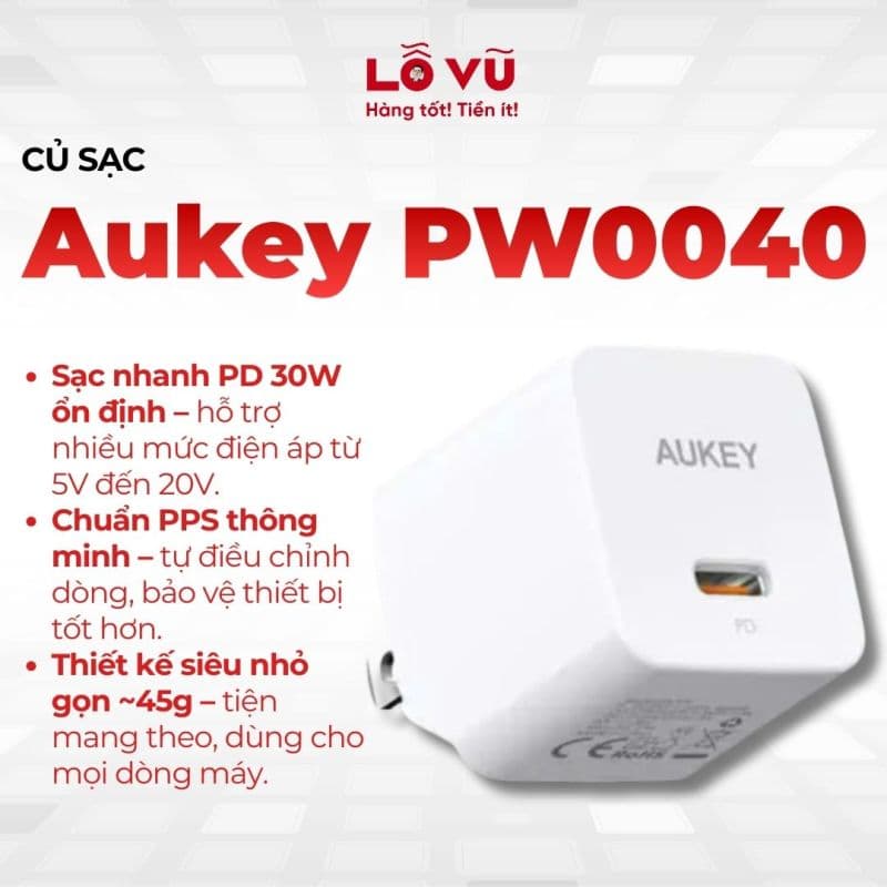 Củ sạc Aukey PW0040 30W