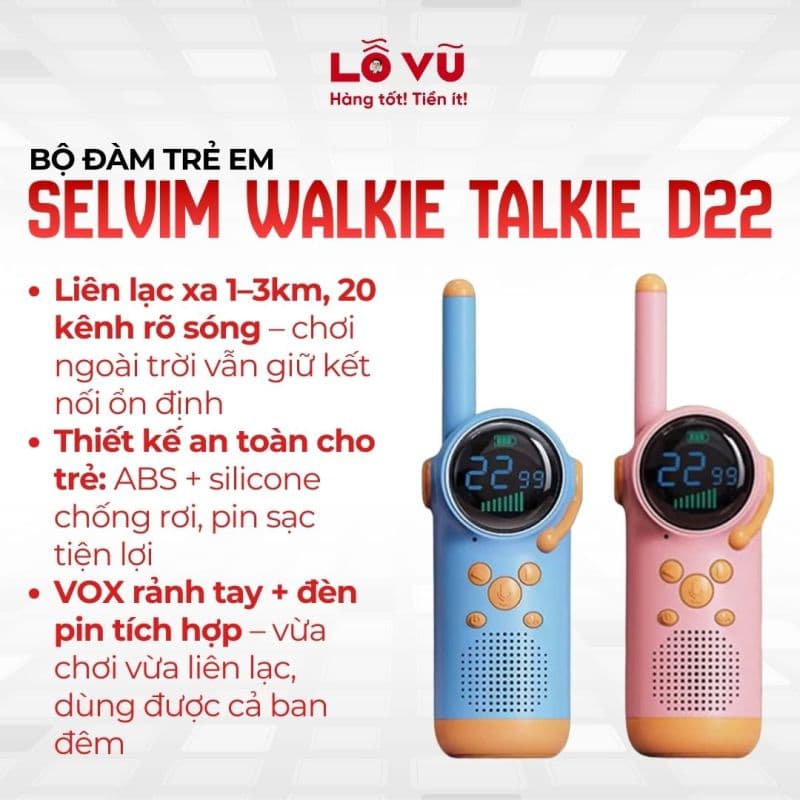 Bộ đàm trẻ em – SELVIM Walkie Talkie D22 - 2 chiếc