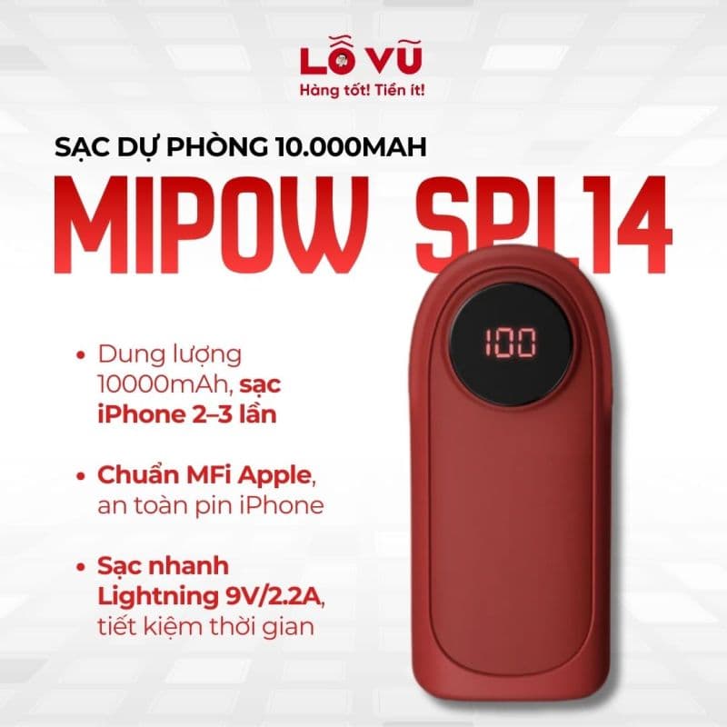Sạc dự phòng MIPOW SPL14 10.000mAh