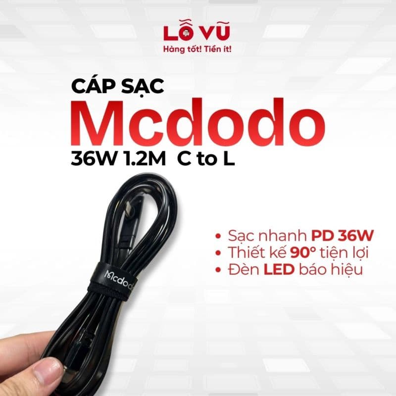 Cáp sạc Mcdodo 36W 1.2M C to L