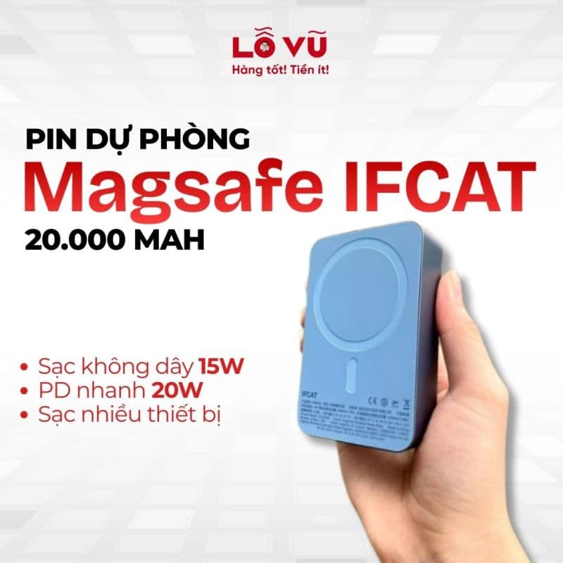 [SẠC NHANH] Pin dự phòng magsafe IFCAT 20.000mAh IFCW20SE