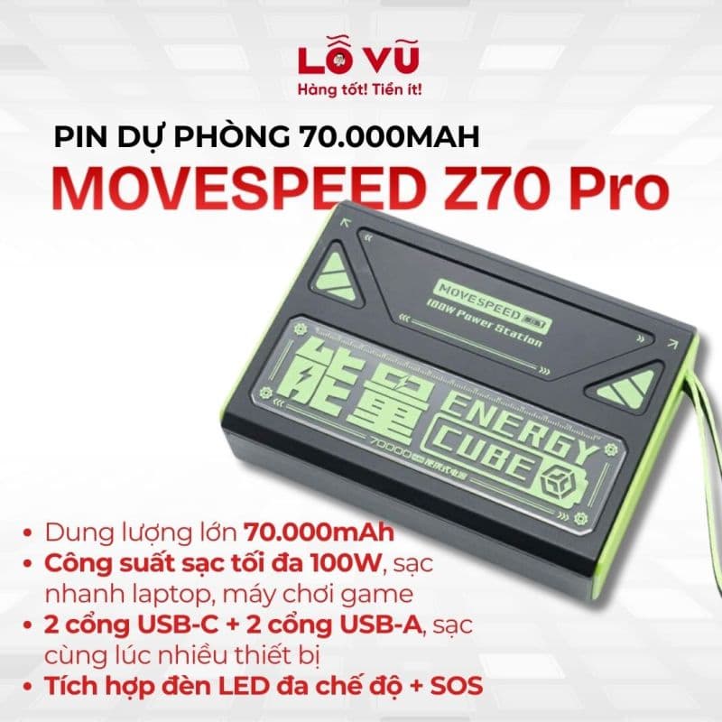 Pin dự phòng 70.000mAh MOVESPEED Z70 Pro