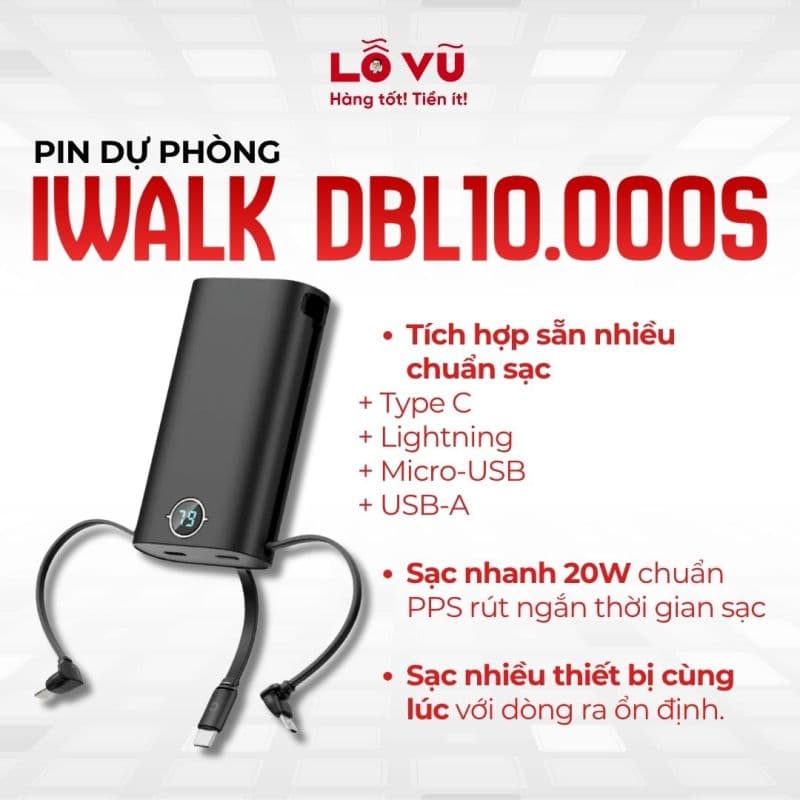 Pin dự phòng iWALK DBL10.000S