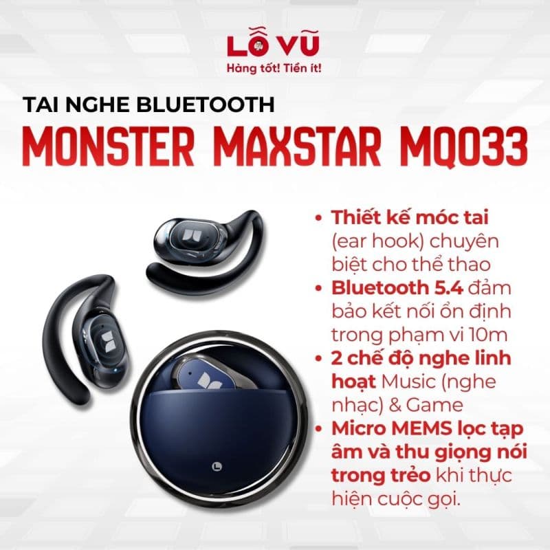 Tai nghe bluetooth Monster Maxstar MQO33