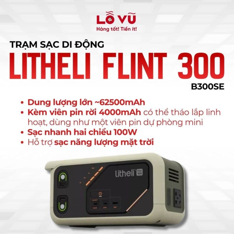 Trạm sạc di động Litheli Flint 300 - B300SE
