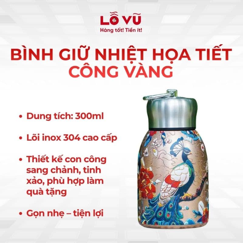 Bình giữ nhiệt họa tiết