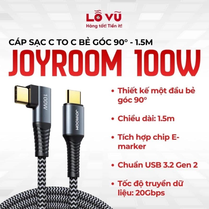 Cáp sạc C to C JOYROOM - 100W - 1.5M
