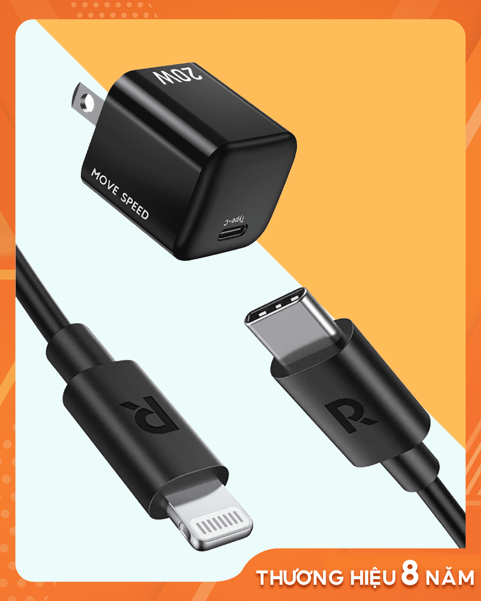 Combo củ Movespeed 20w + Cáp PD RavPower MFi 1m