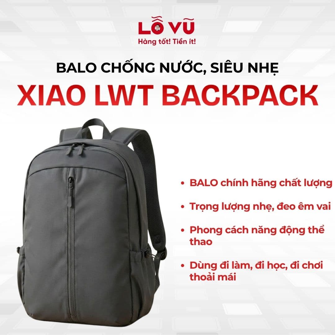 Balo XIAOMI Lightweight backpack, chống nước, siêu nhẹ 429g , thiết kế tối giản