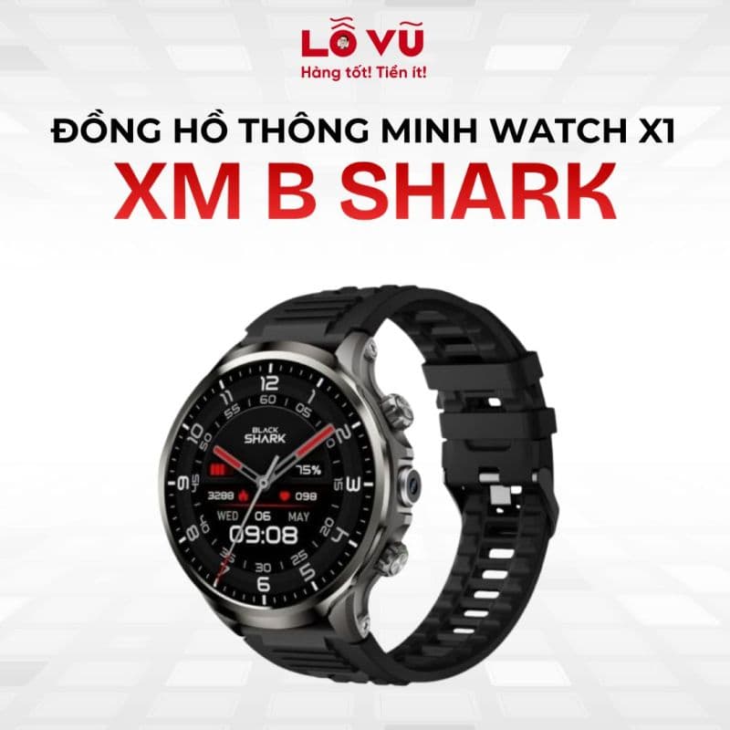 (Lắp SIM + GPS) Đồng hồ thông minh XM BLACK-SHARK WATCH X1, Nghe gọi qua Nano SIM 4G, Hỗ trợ theo dõi thể thao, Đo nhịp tim & Theo dõi giấc ngủ, Thời lượng pin Bền bỉ