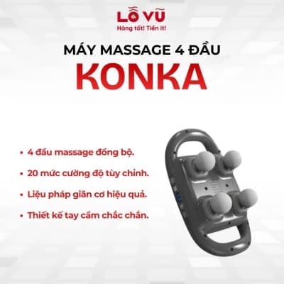 Máy Massage KONKA (Phiên bản 4 đầu), 6 chế độ cùng 20 mức cường độ (1–20)