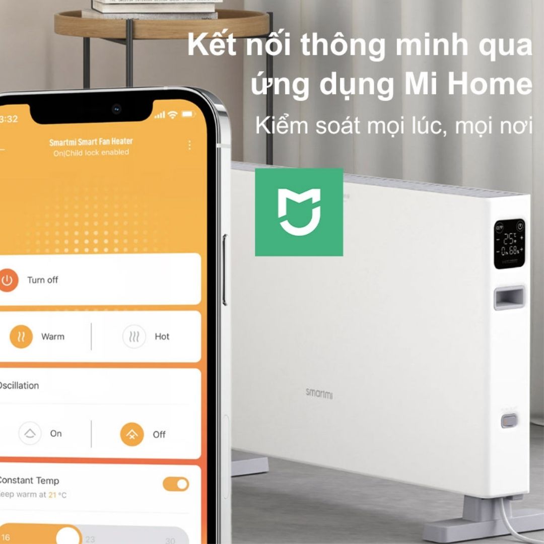 Máy sưởi điện đối lưu cảm ứng Xiaomi Smartmi 1S ( kết nối App), bản quốc tế
