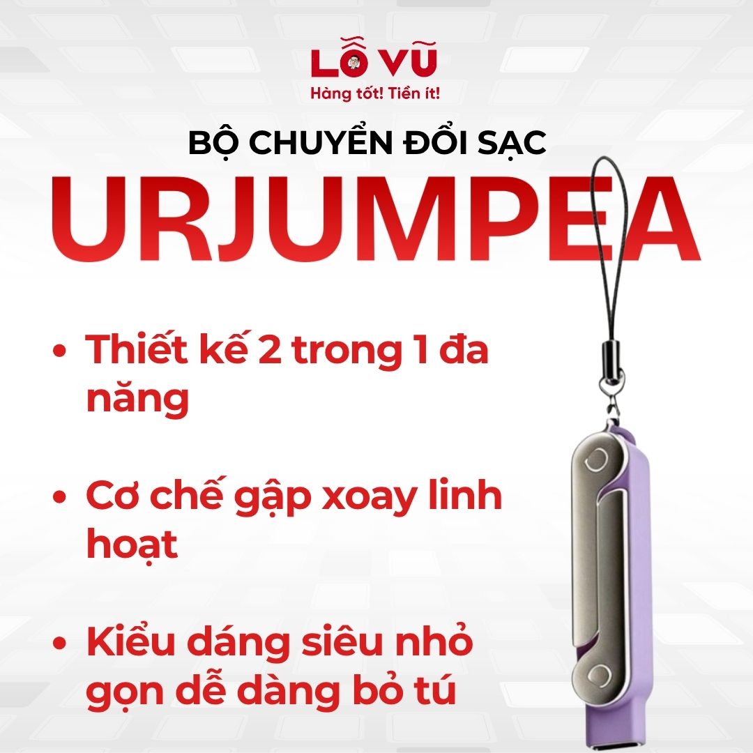 Bộ chuyển đổi sạc Type C sang Type C URJUMPEA kiêm giá đỡ điện thoại